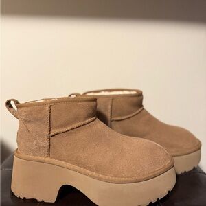 Women's Tan Platform Ankle Boots